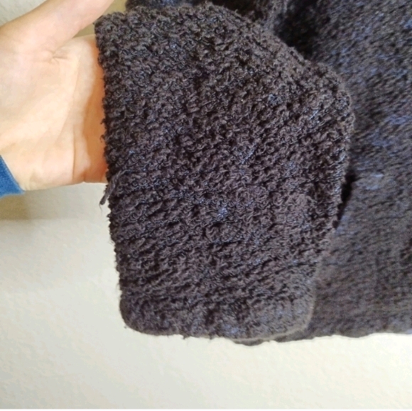 Faherty Seabrook Pullover Black Marled Hooded Top Sweater Surf Beach Sz M - Picture 5 of 8